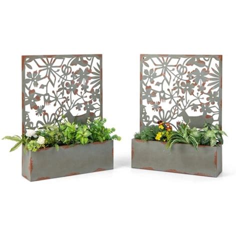 retha 10 piece metal planter box set with trellis|target tangkula planter box.